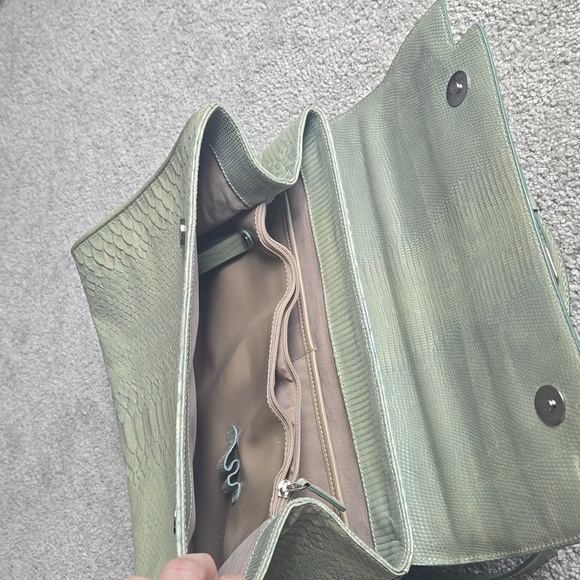 Brahmin Purse Shoulder Bag Snake Snakeskin Handbag Neutral Bag 12" x 9" - Picture 5 of 8